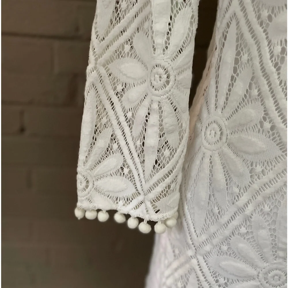 Lilly Pulitzer white v back floral lace dress XS